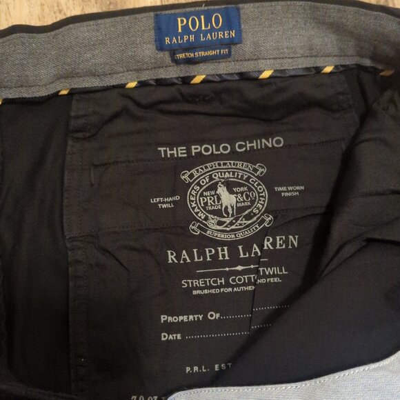 NWT Polo Ralph Lauren Mens 38x32 (m 38x31) Black Chino Pants Straight Stretch - Picture 5 of 11